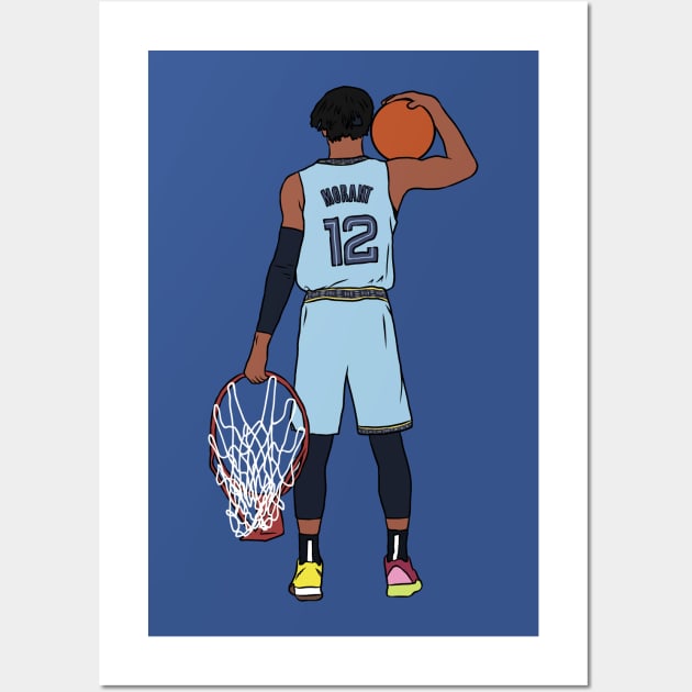 Ja Morant And The Rim Wall Art by rattraptees